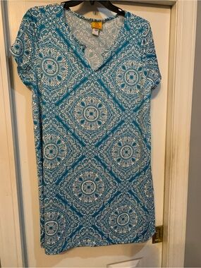 Women’s Blue Printed Ruby Rd. Woman/Women’s Dress Plus Size 1X
